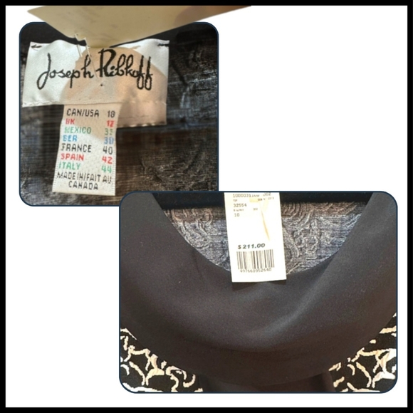 NWT Joseph Ribkoff Classic Cocktail Jacquard Dress Size 10 - Picture 6 of 6